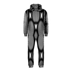 Mirror Of Black And White Fractal Texture Hooded Jumpsuit (kids) by Simbadda