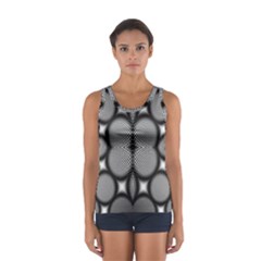 Mirror Of Black And White Fractal Texture Women s Sport Tank Top  by Simbadda