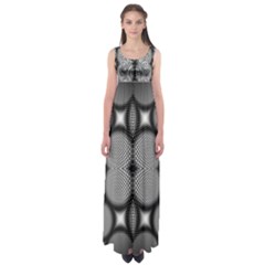 Mirror Of Black And White Fractal Texture Empire Waist Maxi Dress by Simbadda