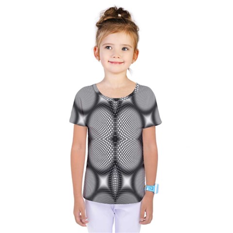 Mirror Of Black And White Fractal Texture Kids  One Piece Tee by Simbadda