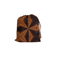 Fractal Pattern Of Fire Color Drawstring Pouches (small)  by Simbadda