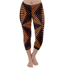 Fractal Pattern Of Fire Color Capri Winter Leggings  by Simbadda