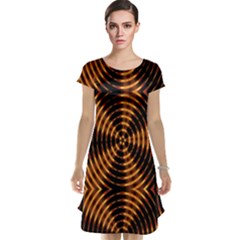 Fractal Pattern Of Fire Color Cap Sleeve Nightdress by Simbadda