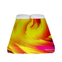 Stormy Yellow Wave Abstract Paintwork Fitted Sheet (full/ Double Size) by Simbadda