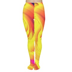 Stormy Yellow Wave Abstract Paintwork Women s Tights by Simbadda