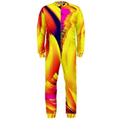 Stormy Yellow Wave Abstract Paintwork Onepiece Jumpsuit (men)  by Simbadda