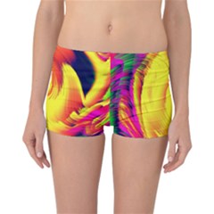 Stormy Yellow Wave Abstract Paintwork Reversible Bikini Bottoms by Simbadda