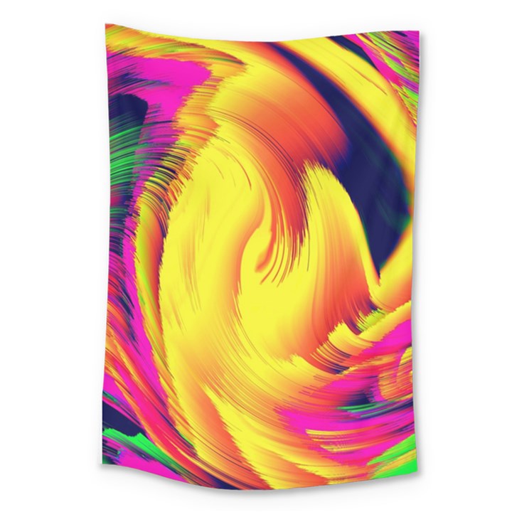 Stormy Yellow Wave Abstract Paintwork Large Tapestry