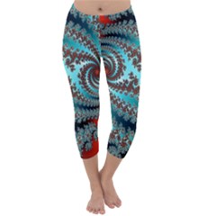 Digital Fractal Pattern Capri Winter Leggings  by Simbadda