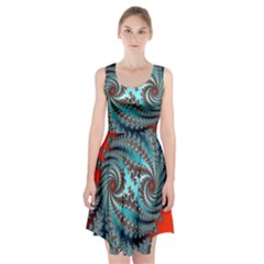 Digital Fractal Pattern Racerback Midi Dress by Simbadda