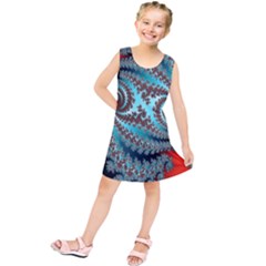 Digital Fractal Pattern Kids  Tunic Dress by Simbadda