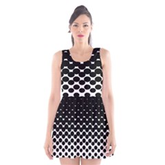 Halftone Gradient Pattern Scoop Neck Skater Dress by Simbadda