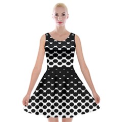 Halftone Gradient Pattern Velvet Skater Dress by Simbadda