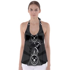 Abstract Pigs Triangle Babydoll Tankini Top by Simbadda