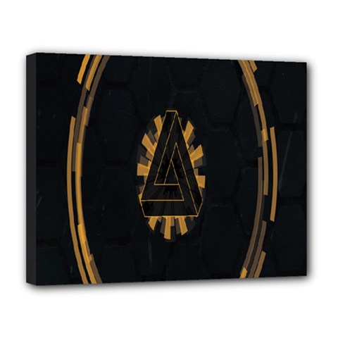 Geometry Interfaces Deus Ex Human Revolution Deus Ex Penrose Triangle Canvas 14  X 11  by Simbadda