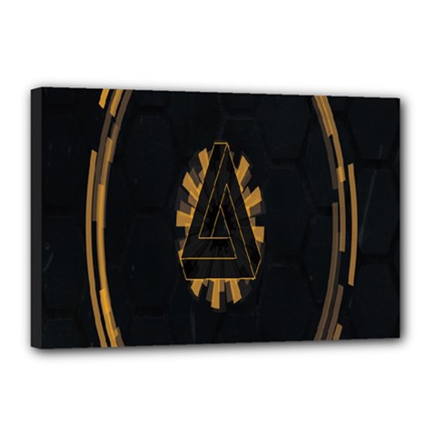 Geometry Interfaces Deus Ex Human Revolution Deus Ex Penrose Triangle Canvas 18  X 12  by Simbadda