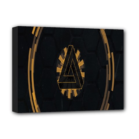 Geometry Interfaces Deus Ex Human Revolution Deus Ex Penrose Triangle Deluxe Canvas 16  X 12   by Simbadda