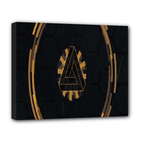 Geometry Interfaces Deus Ex Human Revolution Deus Ex Penrose Triangle Deluxe Canvas 20  X 16   by Simbadda