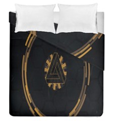 Geometry Interfaces Deus Ex Human Revolution Deus Ex Penrose Triangle Duvet Cover Double Side (queen Size) by Simbadda