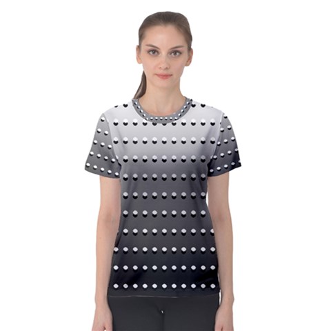 Gradient Oval Pattern Women s Sport Mesh Tee by Simbadda