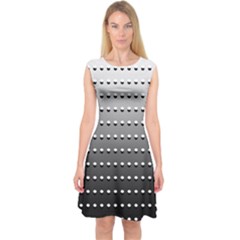 Gradient Oval Pattern Capsleeve Midi Dress by Simbadda