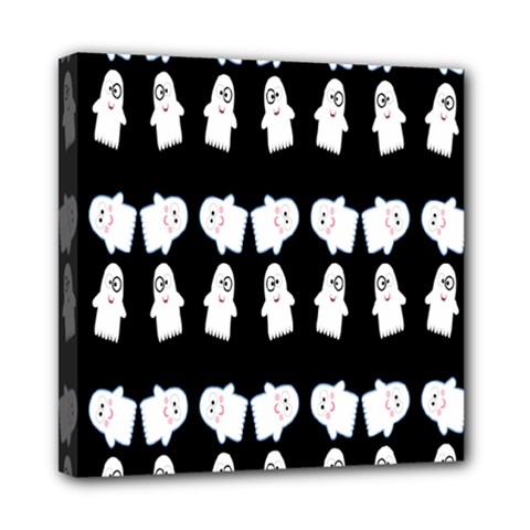 Cute Ghost Pattern Mini Canvas 8  X 8  by Simbadda