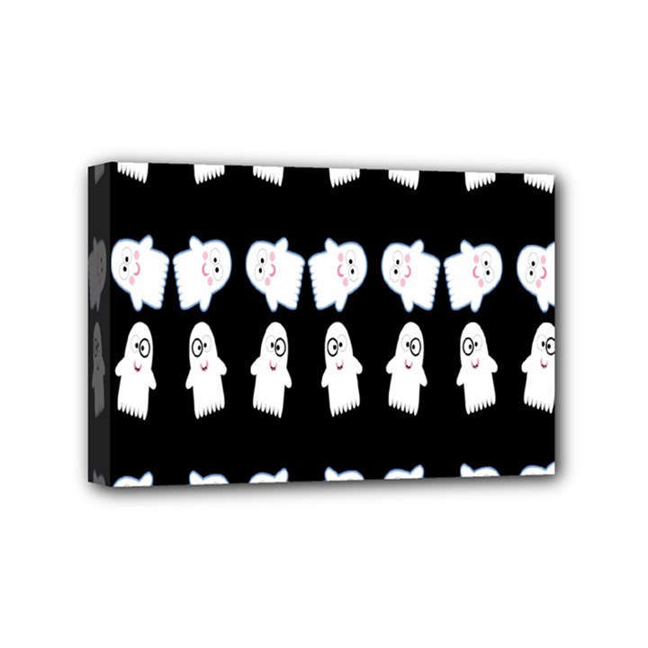 Cute Ghost Pattern Mini Canvas 6  x 4 