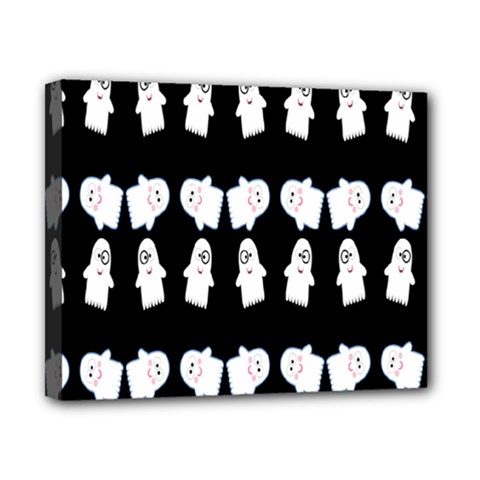 Cute Ghost Pattern Canvas 10  X 8  by Simbadda