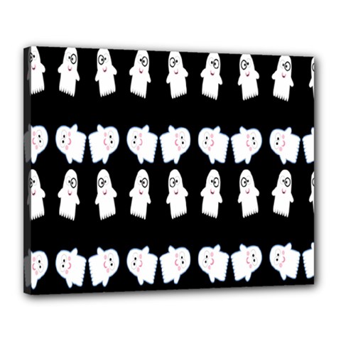 Cute Ghost Pattern Canvas 20  X 16  by Simbadda