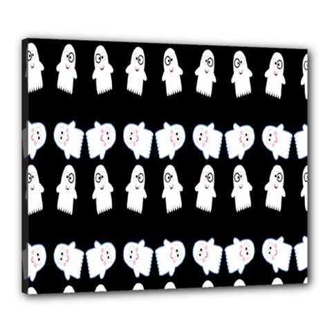 Cute Ghost Pattern Canvas 24  X 20  by Simbadda