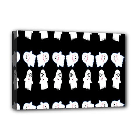 Cute Ghost Pattern Deluxe Canvas 18  X 12   by Simbadda