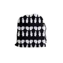 Cute Ghost Pattern Drawstring Pouches (medium)  by Simbadda