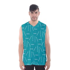 Digital Art Minimalism Abstract Candles Blue Background Fire Men s Basketball Tank Top by Simbadda