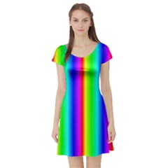 Rainbow Gradient Short Sleeve Skater Dress by Simbadda