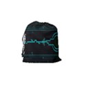 Blue Aqua Digital Art Circuitry Gray Black Artwork Abstract Geometry Drawstring Pouches (Small)  View2