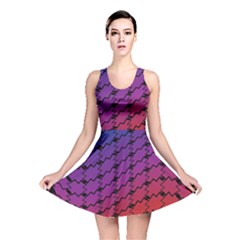 Colorful Red & Blue Gradient Background Reversible Skater Dress by Simbadda