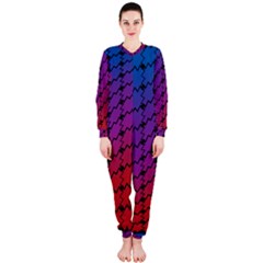 Colorful Red & Blue Gradient Background Onepiece Jumpsuit (ladies) 