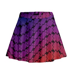 Colorful Red & Blue Gradient Background Mini Flare Skirt by Simbadda