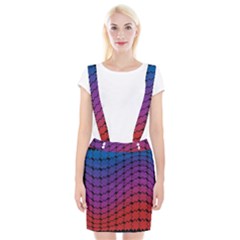 Colorful Red & Blue Gradient Background Suspender Skirt