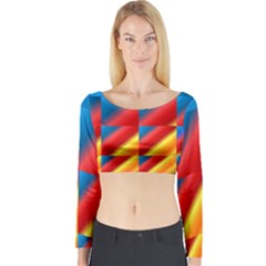 Gradient Map Filter Pack Table Long Sleeve Crop Top by Simbadda