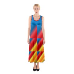 Gradient Map Filter Pack Table Sleeveless Maxi Dress by Simbadda