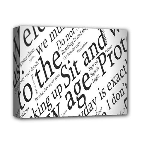 Abstract Minimalistic Text Typography Grayscale Focused Into Newspaper Deluxe Canvas 14  X 11  by Simbadda