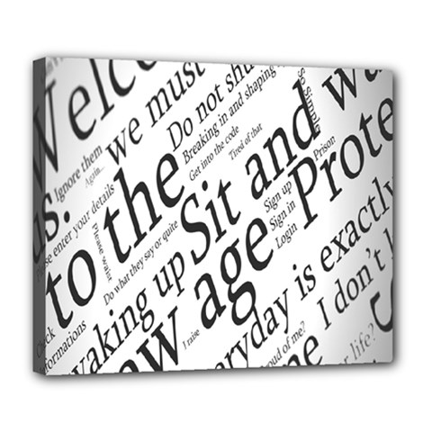 Abstract Minimalistic Text Typography Grayscale Focused Into Newspaper Deluxe Canvas 24  X 20   by Simbadda