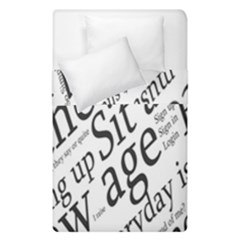 Abstract Minimalistic Text Typography Grayscale Focused Into Newspaper Duvet Cover Double Side (single Size) by Simbadda