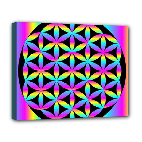 Flower Of Life Gradient Fill Black Circle Plain Deluxe Canvas 20  X 16   by Simbadda