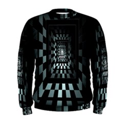 Optical Illusion Square Abstract Geometry Men s Sweatshirt by Simbadda