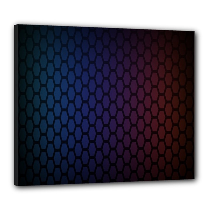 Hexagon Colorful Pattern Gradient Honeycombs Canvas 24  x 20 