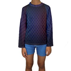 Hexagon Colorful Pattern Gradient Honeycombs Kids  Long Sleeve Swimwear by Simbadda