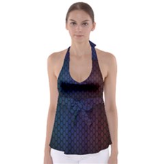 Hexagon Colorful Pattern Gradient Honeycombs Babydoll Tankini Top by Simbadda