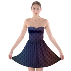 Hexagon Colorful Pattern Gradient Honeycombs Strapless Bra Top Dress by Simbadda